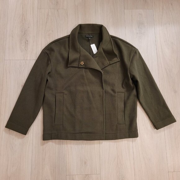 NWT BANANA REPUBLIC | Melton Moto Jacket Coat | Sz. M - Picture 2 of 8